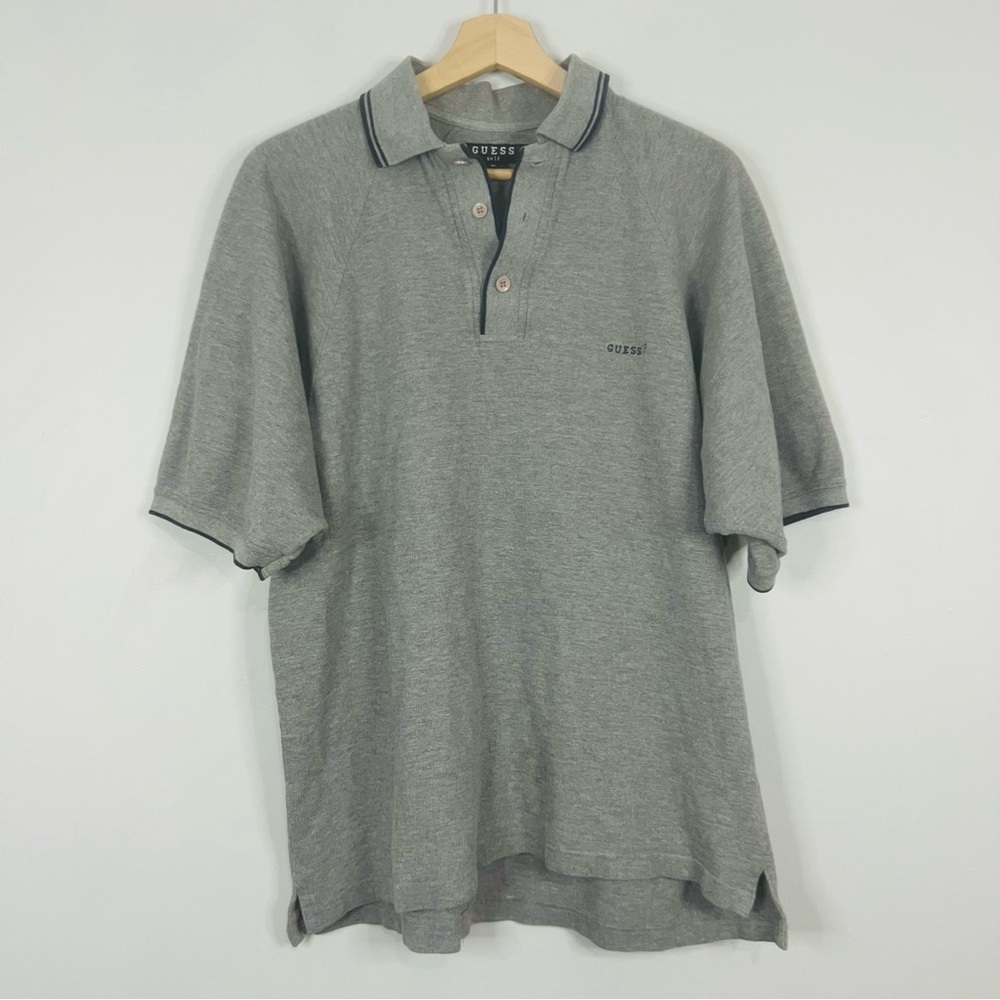 Vintage GUESS Golf Gray Cotton Polo Medium